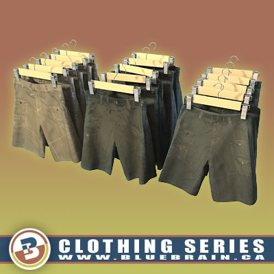 3D Model of Clothing Series - Realistic Hanging Shorts - 3D Render 0